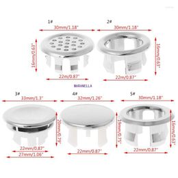 Kitchen Faucets Bathroom Basin Sink Overflow Ring Six-foot Round Insert Chrome Hole Cover Cap