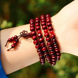 Charm Bracelets 2023 Men Jewellery Prayer Beads Tibetan Buddhist Mala Buddha Rosary Wooden Bangles Chinese Style For Gift