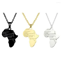 Pendant Necklaces Fashion Hip-hop Style Personality Statement Africa Map Necklace Collar Jewelry For Women Men Gift