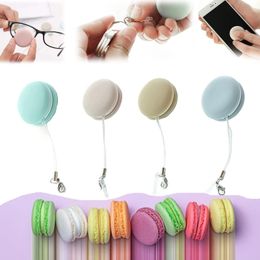 Cleaning Cloths 4Pcs Macaron Mobile Phone Screen Ball Cloth Portable Mini Wipe Glasses Brush Keychain Cleaner with Pendant 230421