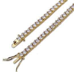 Rock Tennis Chains Hip-hop Tide Men's luxury bracelet Zircon-microencased 3mm Bracelet Tennis bracelets For Men And Women Iced Out Jewelry