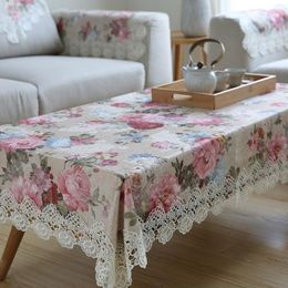 Chair Covers Lace Sofa Towels Anti-skid Armrest Towel Cushion Pad Backrest Cover 3 Seater Square Tablecloth 4 Season Flower