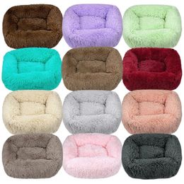 kennels pens Dog Bed Super Soft Washable Long Plush Pet Kennel Deep Sleep Dog House Velvet Mats Sofa Pet Cat Bed For Dog Basket 231120