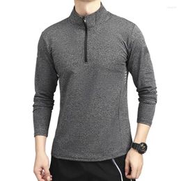 Men's Polos 2023 Autumn Winter T-Shirts Outerwear Polo Long Sleeve Stand-up Collar Solid Color Sweater Casual Sports Trend Bottoming