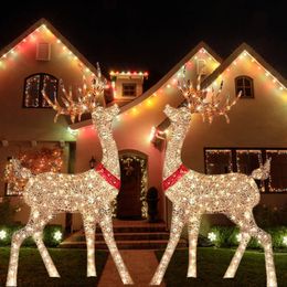 Christmas Decorations Lighting up Deer Sled Outdoor Courtyard Decoration Front Winter Fashion and Simple Furniture 231121