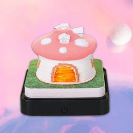 Christmas Decorations Omoshiroi Block 3D Calendar 2024 Notepad Mushroom Houes With Lights Memo Pads Paper Art Note Gift 231121