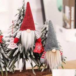 Christmas Decorations Handmade Swedish Gnome Scandinavian Tomte Santa Nisse Nordic Plush Elf Toy Table Ornament Xmas Tree Drop Deliv Dhpk4