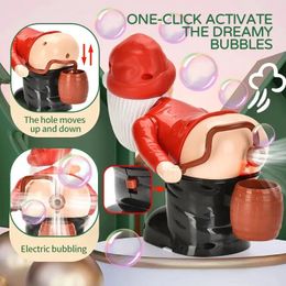 Christmas Toy Supplies Electric Santa Claus Bubbles Machine Blowing Bubbles Music Light Entertainment Toy Prank Funny Ornament Christmas Gifts Christma 231121