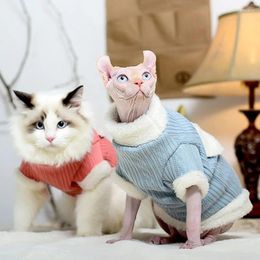 Cat Costumes Sphynx Hairless Cats Shirt Warm Turtleneck Sweater Pullover Kitten Pyjamas Jumpsuit For Cornish Rex Devon Peterbald