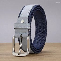 Belts Personalized Creative Style Men's Needle Buckle Fashion Genuine Leather Oxford Fabric Luxury Belt Clothing Accessories