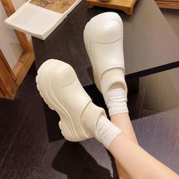 Slippers Waterproof Rain Solid Colour Shoes Womens Winter Wear Fashion Thick Cotton Boots Socks Warm