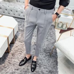 Men's Suits Spring And Autumn Slim Fit Men Stretch Dress Pant Office Korean Formal Trousers For