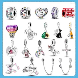Loose Gemstones 925 Silver Family Tree Star Moon Beads Heart Hamsa Fatima Hand Charm Fit Original Bracelet Charms Jewellery