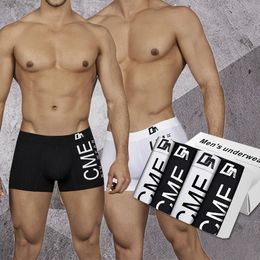 Underpants CMENIN 4Pcs Sexy Men Underwear Boxer Shorts Print Cotton Soft Boxershorts Male Panties 230420