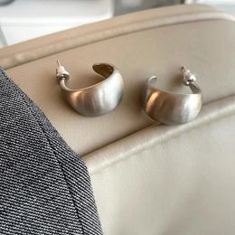 Stud Earrings Niche Solid Color Frosted Brushed For Women Simple Luxury Korean Temperament Classic Jewelry 2023