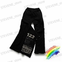 Men's Pants RRR123 EMERGENCY PRAYER SWEATPANTS Cargo Pants Men Women 1 1 High Quality Drawstring Black Zipper RRR-123 Pants Overalls T231121