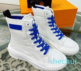 Men Women Designers Top Shoes White Blue Green Pink Bicolor Chunky Light Weight Hi-Top Sneakers Squad Sneaker Boots With