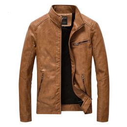 Men's Jackets 2023 Mens PU Leather Jacket Fleece and Thicken Male Coats Motorcycle Clothing Men Warm Streetwear Pilot 231121