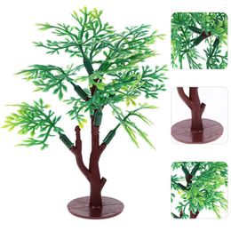 Decorative Flowers 12 Pcs Mini Landscape Decor Miniature Fake Tree Simulation Model House Accessories Plants Sand Table