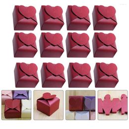 Gift Wrap 50Pcs European Heart Wedding Candy Box Paper Holder Wrapping