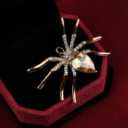 Pins Brooches ZOSHI Brooch Fashion Spider Crystal Flower Pins Brooches Wedding Jewellery Bijouterie Corsage Dress Coat Brooch Pin Accessories Z0421