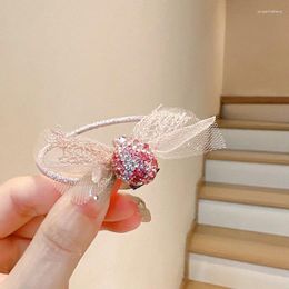 Hair Accessories Simple Cute Girl Ties Crystal Strawberry Fruit Little Cartoon Princesshead Ropes For Children Fashion