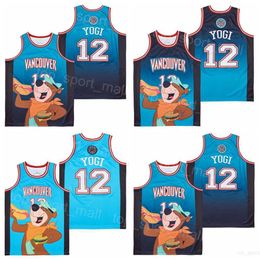 Moive Basketball 12 Vancouver Yogi Jerseys Teal Space 90s HipHop Pullover University Retro For Sport Fans Vintage Blue Team Colour Breathable College Pure Cotton