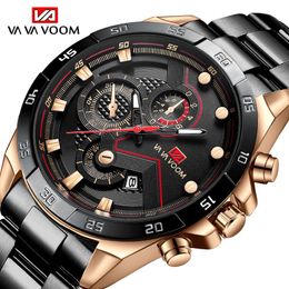 Wristwatches 2023 Watches Men Luxury Stainless Steel Sport Military Watch Unique Dial Design Fashion Waterproof Quartz Wrist Male