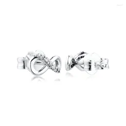 Stud Earrings Sparkling Infinity Body Aesthetic Friends Couple Christmas Jewellery For Woman 2023 Sterling Silver