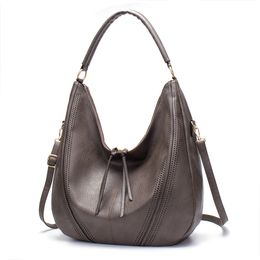 Outdoor women's bag trend shoulder bag tassel solid Colour large capacity PU handbag