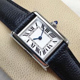 Designer brand women's watch, 28*38 square case, leather strap, quartz movement, automatic date fashion brand clock Christmas gift