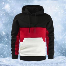 Men's Hoodies Polyester Sweatshirt Men Stylish Winter Hooded Sweater Colour Block Design Warm Comfortable With Big For Autumn