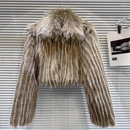 Women's Fur Autumn Brown Faux Mink Leather Jacket Womens Winter Thicken Warm Short Coat Women Slim Fashion Europen