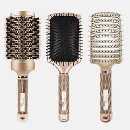 Hair Brushes 3 Styles Hair Brushes Women Airbag Massage Comb Champagne Luxury Curling Comb Detangle Brush Hair Professional Styling Tools 231121