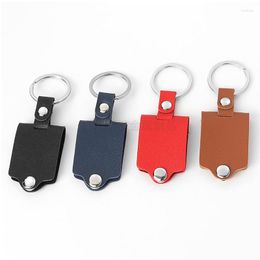 Party Decoration Custom Sublimation Blank Po Frame KeyChain Leather With Hidden PU Keyring