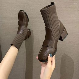 Dress Shoes Big Size Woman Winter Boots Lady Clogs Platform Boots-Women Luxury Designer Large 2023 Rubber Autumn Mid