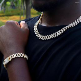 Chains 12MM Width Cuban Link Chain Hip Hop Men Necklace Bling Iced Out Miami Choker Metal For Women Rapper Jewelry Gift