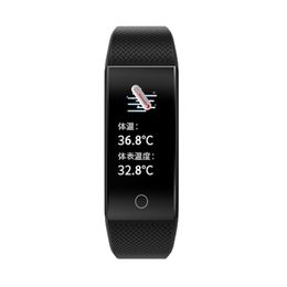 QW18T Smart Bracelet Measure Body Temperature Heart Rate Blood Pressure Bluetooth Sports Information Reminder Watch