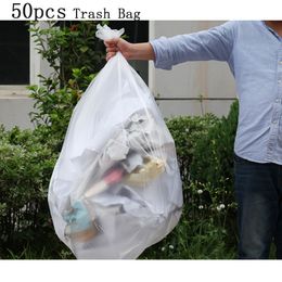 Trash Bags 50pcs Large Capacity Bag Disposable Thickened Storage Clear Recycling Bin Liners Plastic Refuse Sacks ctguh 230421