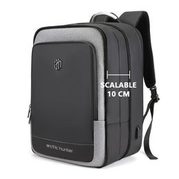 Mochila masculina de capacidade extra grande, mochila à prova d'água para viagem, laptop de negócios, antirroubo, mochila expansível com carga USB