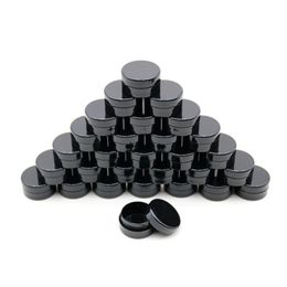 5G/5ML Round Black Jars with Screw Lids for Acrylic Powder, Rhinestones, Charms and Other Nail Accessories Ksuej