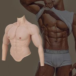 Breast Form Realistic Fake Breast Muscle Suit With Arms Male Belly Silicone Fake Chest Artificial Simulation Muscles Cosplay Muscle Man Top 231121