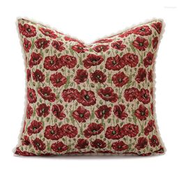 Pillow Case Jacquard Weave Cover Retro Room Decor 2023 Qaulity Pillowcase Flower Sofa Cushion Fast Free Ship