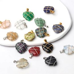 Pendant Necklaces 24x20mm Love Shape Red Howlite Black Labradorite Opal Necklace Natural Stone Jewellery DIY Bracelet Accessory Wholesale