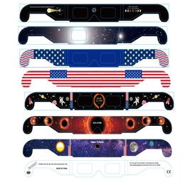 Can Customise your logo Paper solar eclipse glasses annular solar eclipse black film Eyeglasses Protect Your Eyes Safe