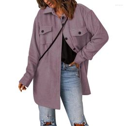 Women's Jackets Fall Solid Colour Lapel Single Breasted Double Oversize Jean Jacket Women Womens Stand Collar Cute