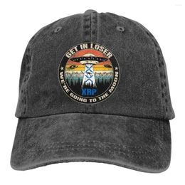 Ball Caps Get In Loser We're Going To The Moon Baseball Cap Men XRP Ripple Coin Cryptocurrency Colours Women Summer Snapback