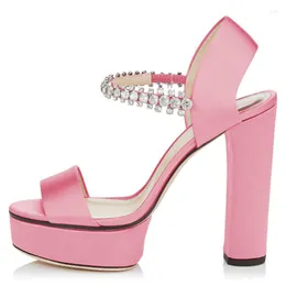 Sandals SHOFOO Shoes Fashion Women's Sandals. About 14.5cm Heel Height. Platform In Summer. Chain Trim. Banquet