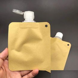 Packing Bags 50Ml Kraft Paper Spout Pouch For Liquid Drink Disposable Packaging Bag Cosmetic Makeup Sample Sachet Lx5475 Drop Delive Dhlxz