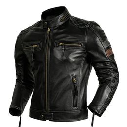 Mens Leather Faux Protective Rider Clothing Natural Cow Jacket Men Motor Biker Coat Motorcycle Genuine Jaqueta 231120